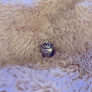 Pandora Charm. Cupcake with Gold Cherry on top.